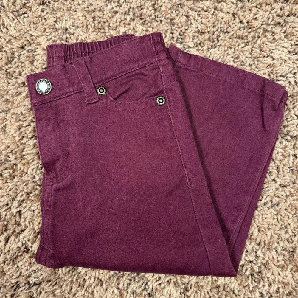 Janie and Jack Toddler Boys Maroon Twill Stretch Pants Burgundy 12-18 Months